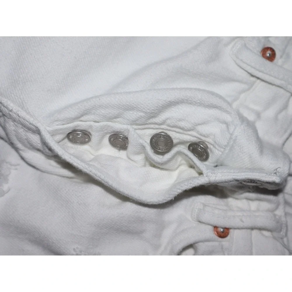 We The Free Loving Good‎ Vibrations Cutoffs Denim Shorts Women 25 White EUC
